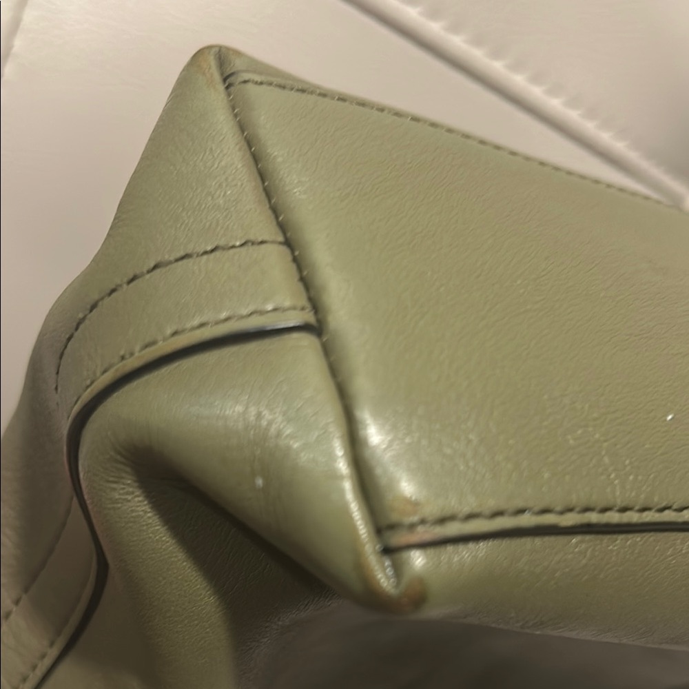 Coach Olive Green Leather Messenger Bag - Picture 10 of 13